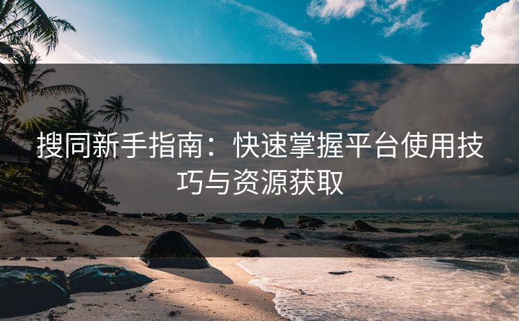 搜同新手指南：快速掌握平台使用技巧与资源获取