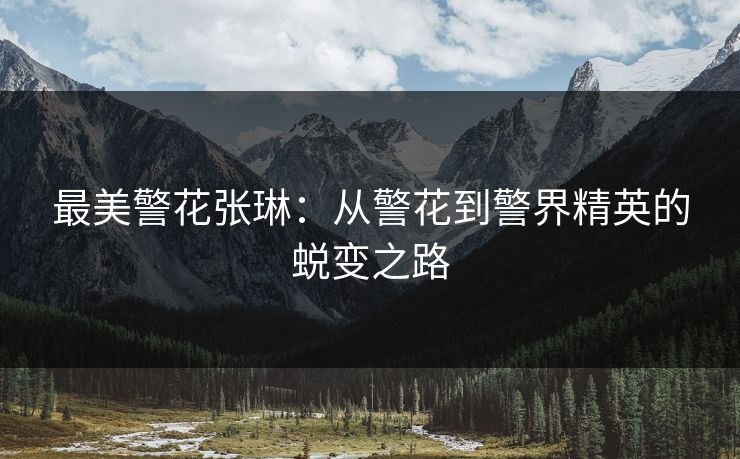 最美警花张琳：从警花到警界精英的蜕变之路